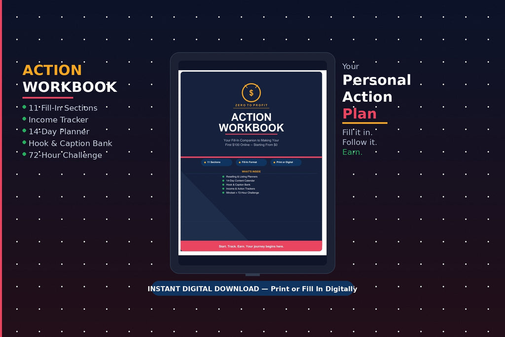 Zero To Profit: Ebook + Action Workbook Bundle