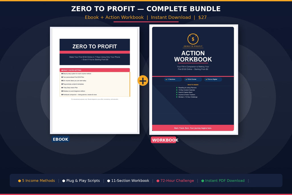 Zero To Profit: Ebook + Action Workbook Bundle